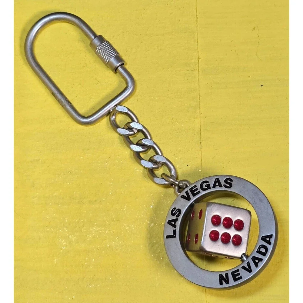 Las Vegas Nevada Dice Keychain Souvenir Collectible Keyring